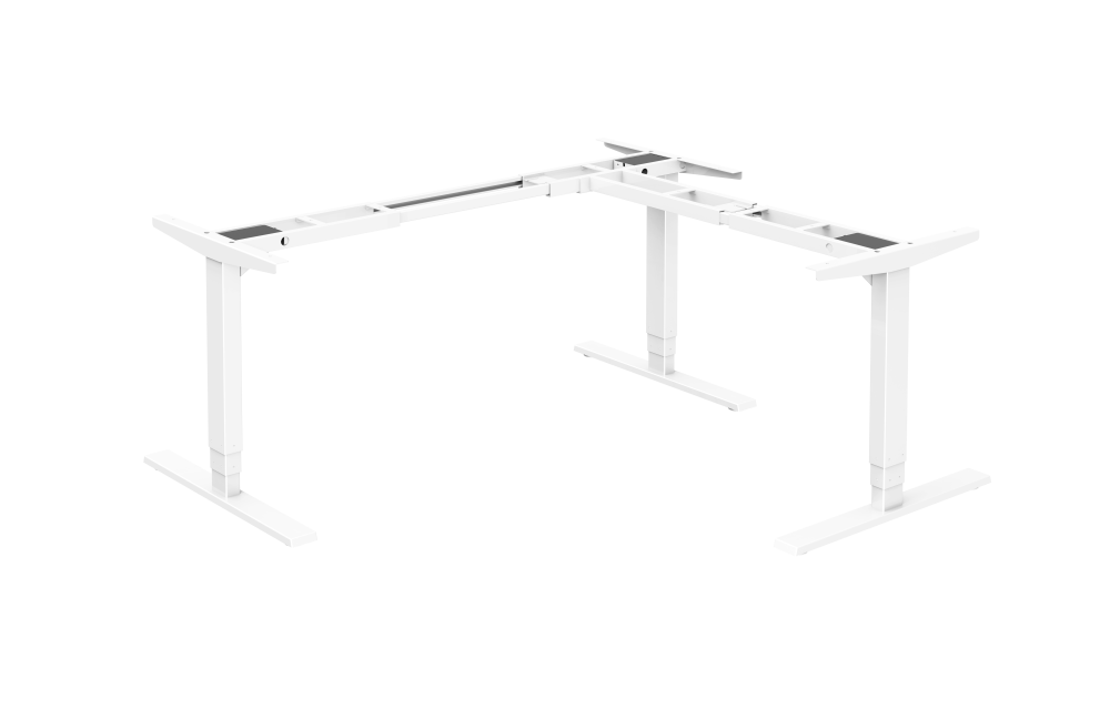 Yükseklik Ayarlı Üç Motorlu L Masa
